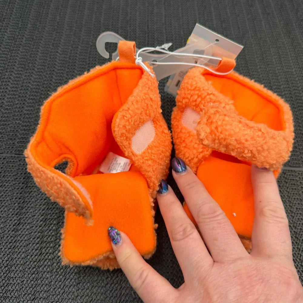 Cat & Jack Baby Pumpkin Sherpa Booties Orange Halloween Slippers9-12M GNIH2293TG